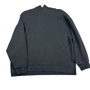 Uniqlo Sweatshirt Women XL Black Cotton Blend Athleisure Casual Minimalist